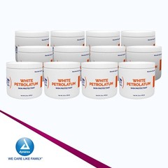 Petroleum Jelly for Dry Skin, Soothing White Petrolatum, 15 oz Jars, 12 Pack