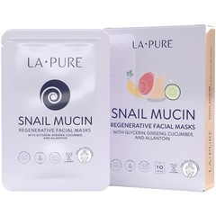 La Pure Snail Mucin 10 Count Regenerative Facial Masks for Aging Korean Skincare