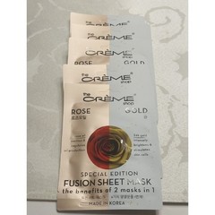 The Creme Shop Rose Gold Sheet Mask 5 Pack Korean Beauty 2 In 1 Sheet Mask New