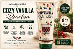 Bath & Body Works Cozy Vanilla Bourbon Body Cream 8 oz