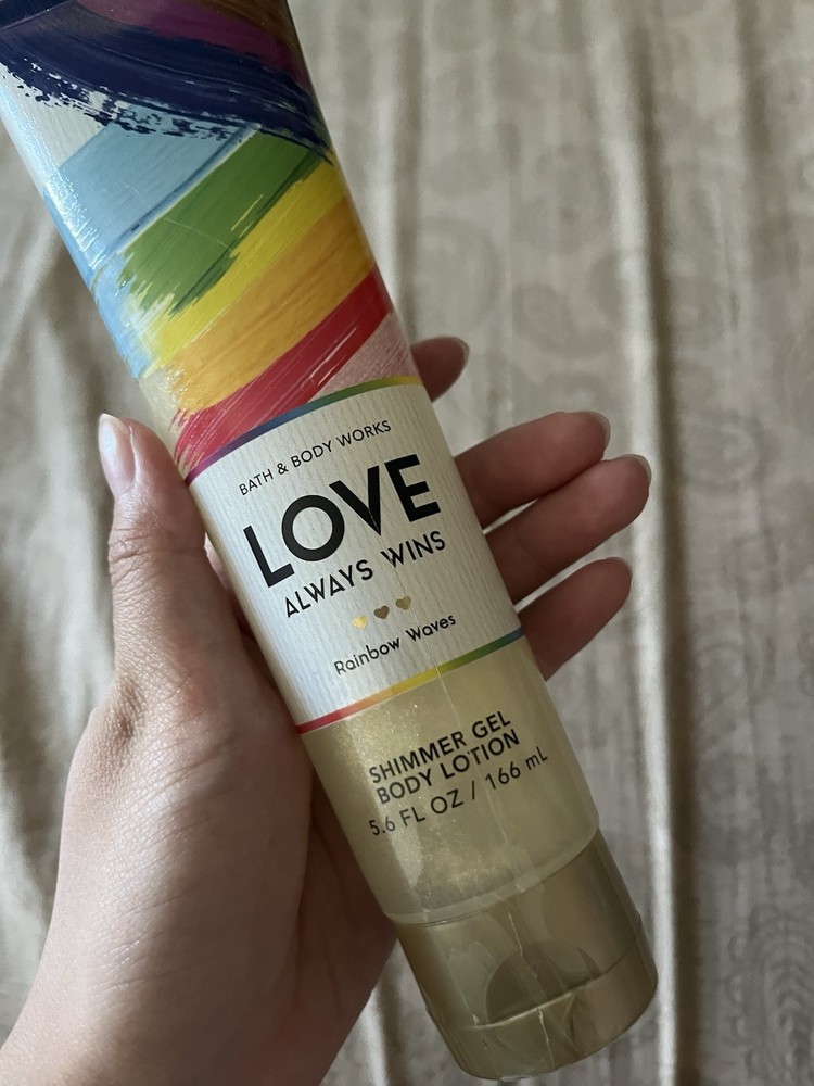 Bath & Body Works Love Always Wins Rainbow Waves Shimmer Gel Lotion 5.6 fl oz