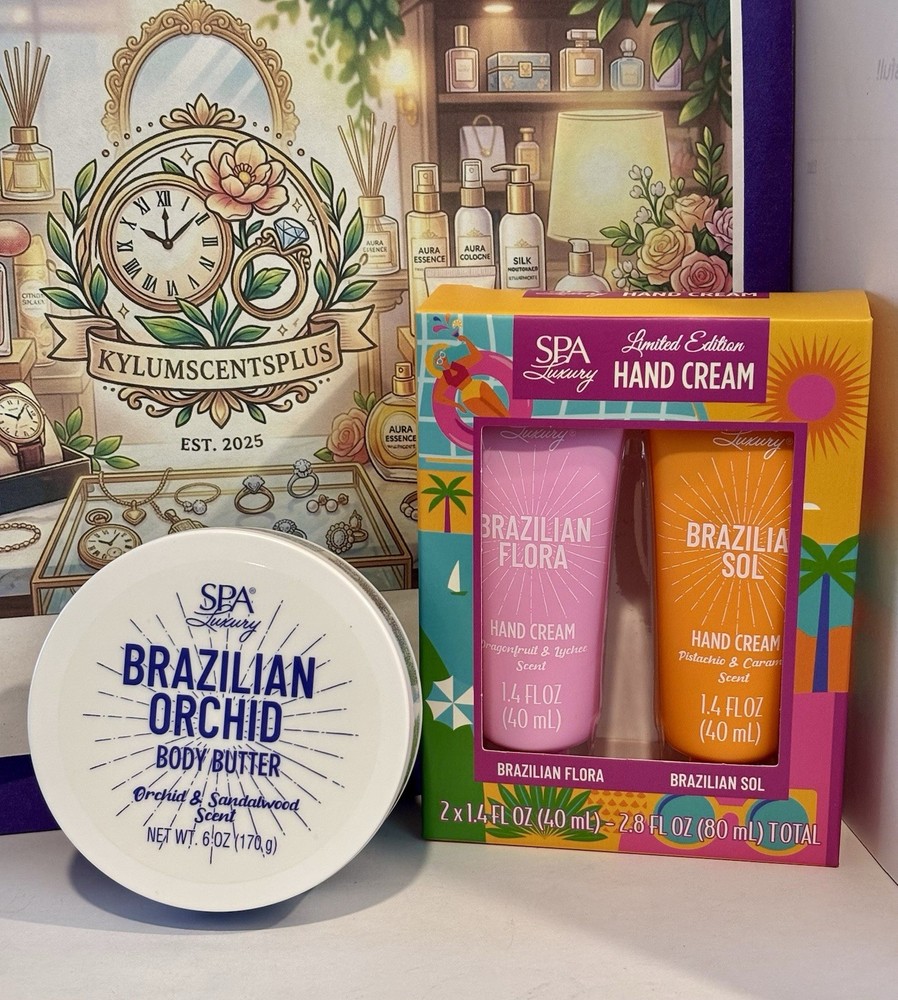 Spa Luxury Brazilian Orchid Body Butter and Hand Cream Set, Moisturizer Bundle.