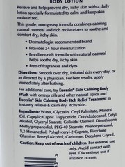 2 Pack Eucerin Skin Calming Body Lotion Fragrance Free Natural Oatmeal 16.9 oz