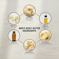 Men&rsquo;s Body Butter Set of 2 – Shea & Cocoa Moisturizer, Hydrating Skin Care