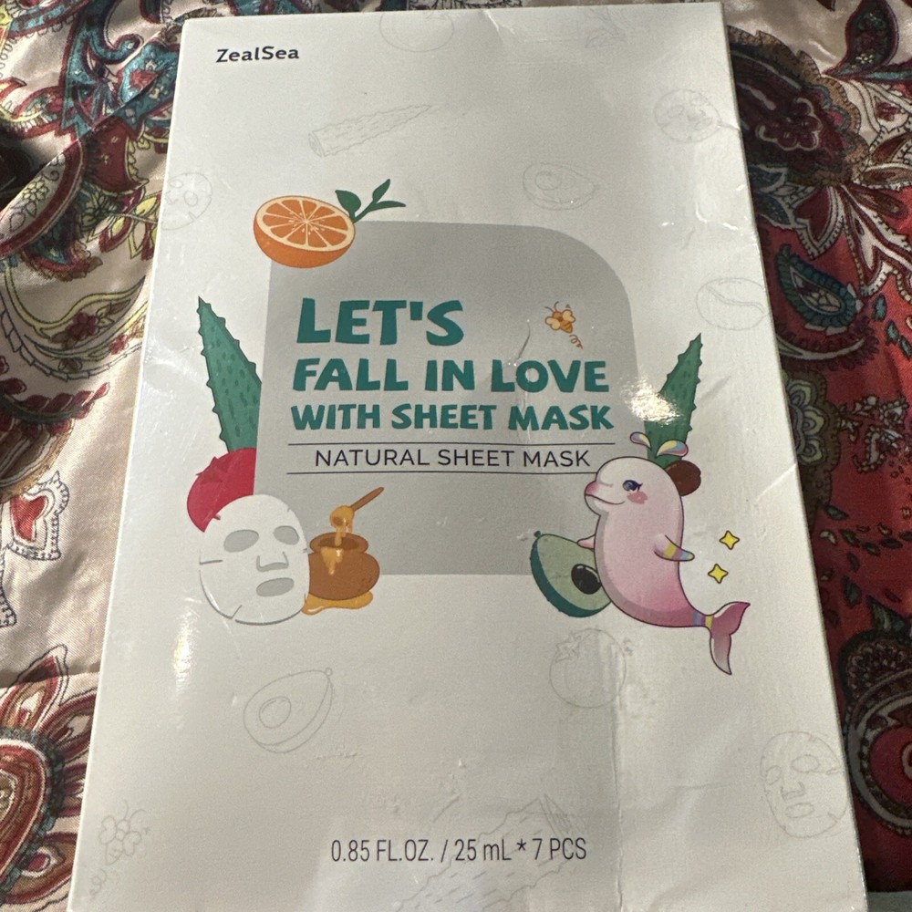 ZealSea Face Masks Skincare, Facial for Women Skin 7 Count (1 Box) Sealed Exp 27