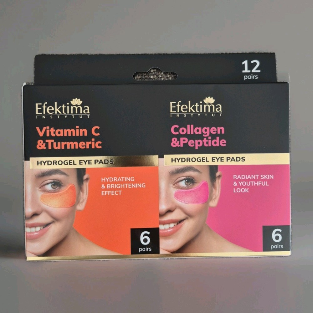 Efektima Hydrogel Eye Pads Vitamin C Turmeric Collagen Peptide Under Eye