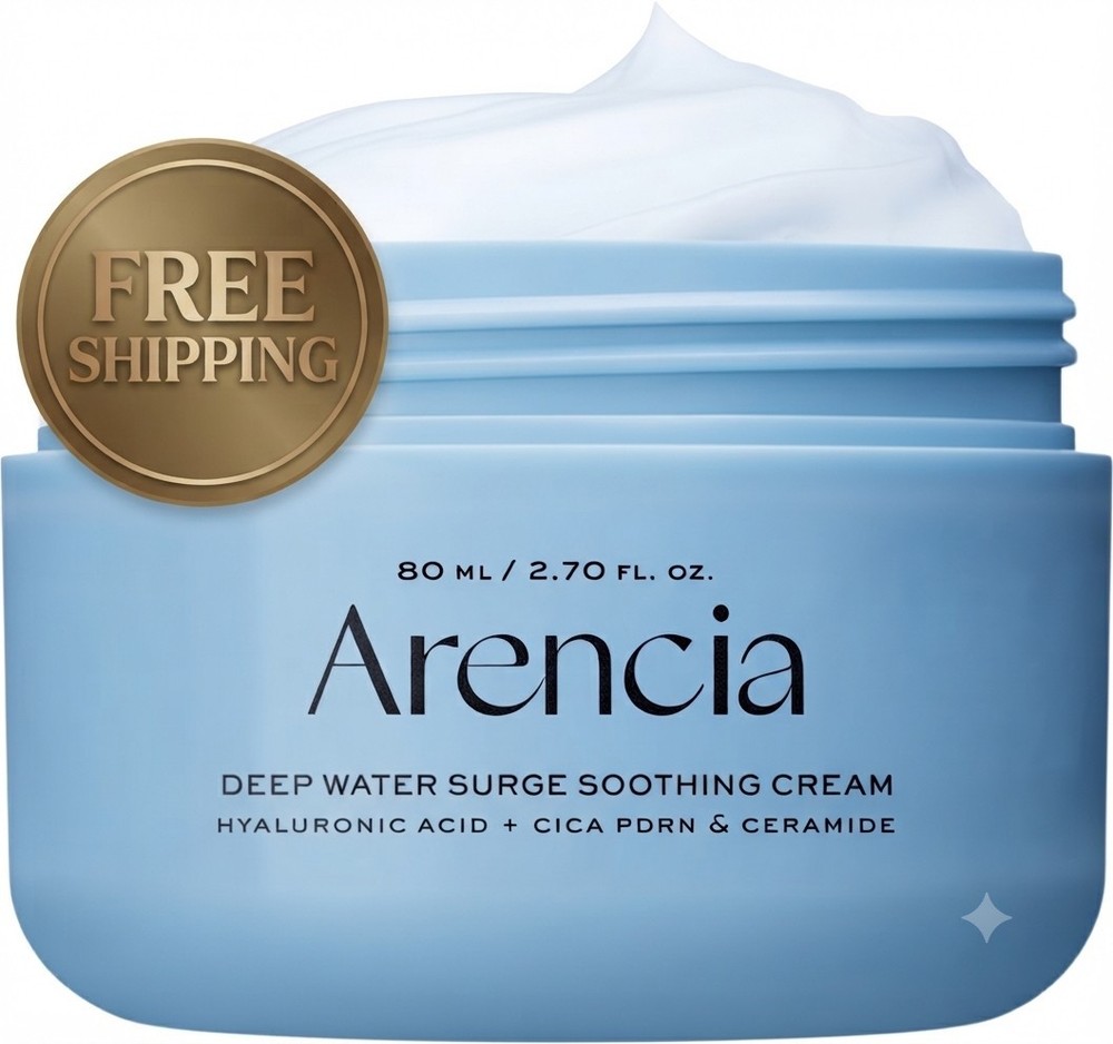 ARENCIA Deep Water Surge Soothing Cream, 2.70 fl oz, Hyaluronic Acid, Cica PDRN