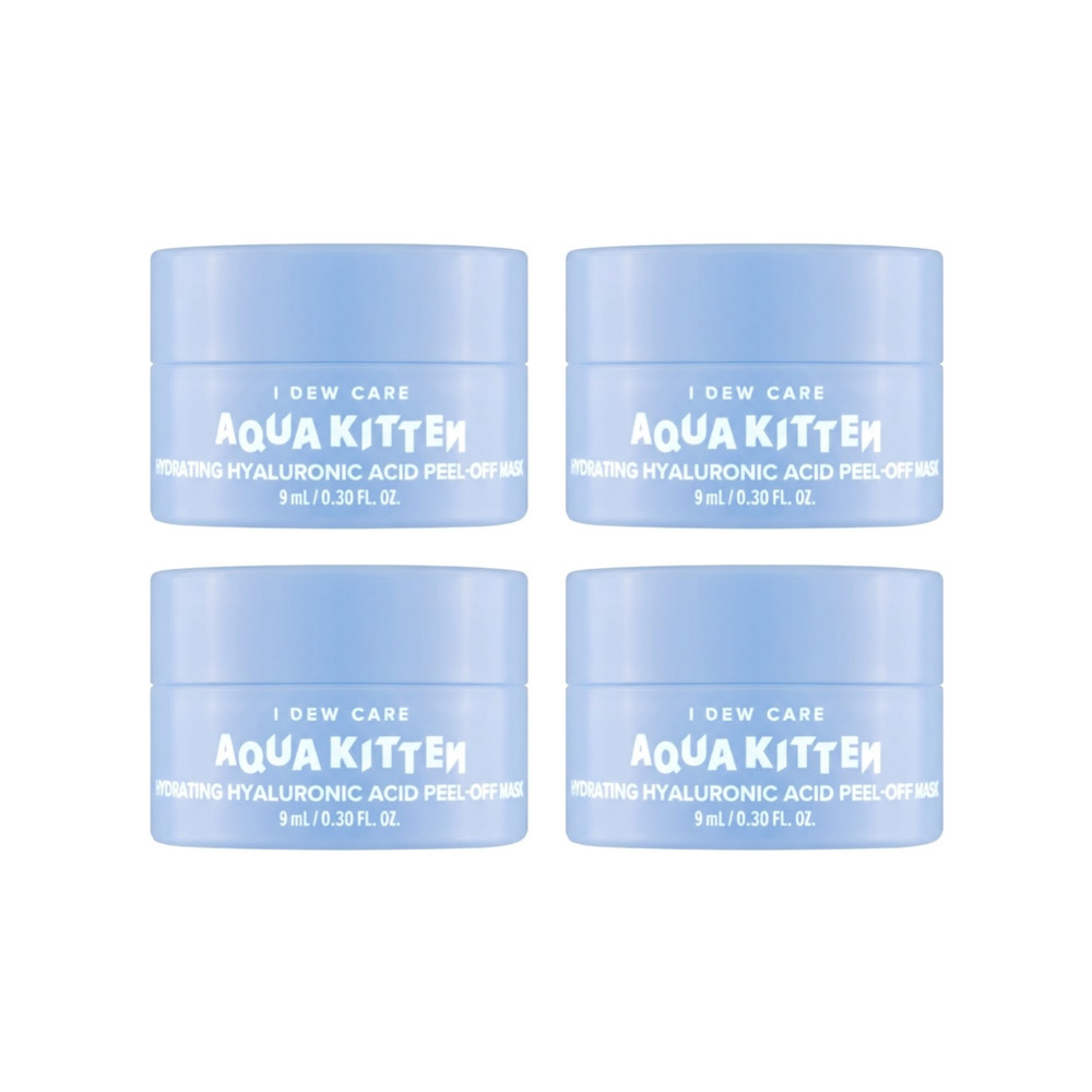 x4 I Dew Care – Aqua Kitten Hydrating Hyaluronic Acid Peel-Off Mask, 0.30 Fl Oz