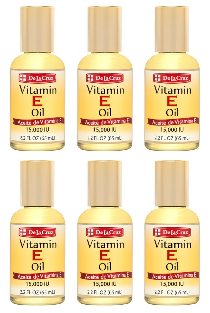 De La Cruz® 15,000 IU Vitamin E Oil 2.2 FL. OZ. / No Fragrance, (6 BOTTLES)