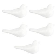 5Pcs DIY Birds Crafts Decor Simple Foam Birds White Body Birdie Toys for Kids