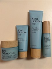 KIND SCIENCE 4 Pc Set ~ Cleanser, Overnight Repair, Micro Exf, Hydration Cream