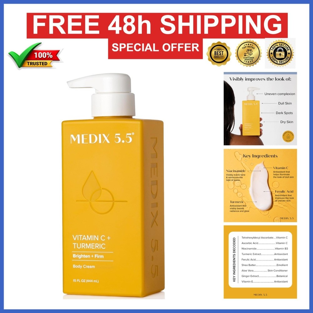 Medix 5.5 Vitamin C Cream + Niacinamide Brightening Lotion 15 Fl Oz