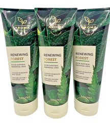 NEW Bath & Body Works Lot of 3 Aroma Renewing Forest Sage Cedarwood Cream 8 oz