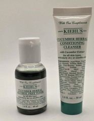 Kiehl&rsquo;s Cucumber Herbal Skincare Duo Travel Size Cleanser 30ml & Toner 40ml Set