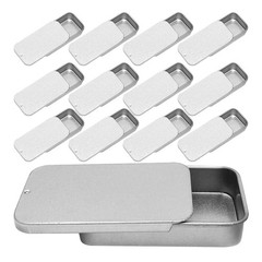 18 Pcs Tinplate Candy Cases with Lids Empty Rectangular Metal Storage Tins