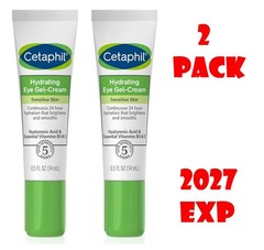 2 Pack Cetaphil Hydrating Eye Gel-Cream 0.5oz For Sensitive Skin Exp 03/2027