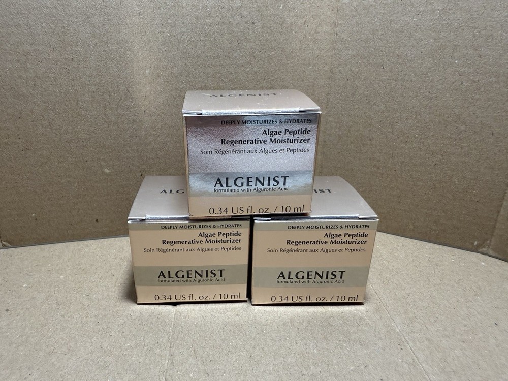 (3-Pack) ALGENIST Algae Peptide Regenerative Moisturizer 0.34oz- New In Box-