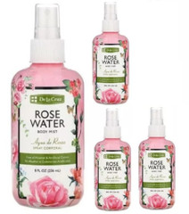 4 PACK DLC Rose Water Body Mist, 8 fl oz Each