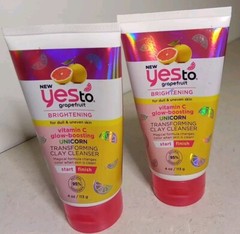 Yes To Grapefruit Vita C Brightening Unicorn Transforming Clay Cleanser- 4oz 2pk
