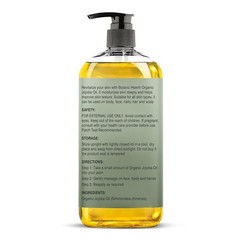 Botanic Hearth Organic Jojoba Oil 8oz 100% Pure Hair Skin