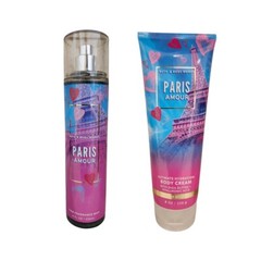 2 NEW Bath and Body Works PARIS AMOUR Body Cream Lotion, 8 oz + Body Mist