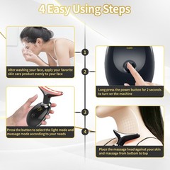 Portable Face Beauty Device, 7 Color Massager Tool Glossy Black