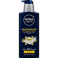 NIVEA Men Maximum Hydration 3-in-1 Nourishing Lotion – Body, Face, Hands – 16.9