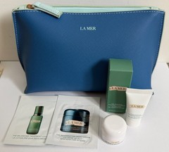 New La Mer Moisturizing Soft Cream Rejuvenating Night Cream Zip Case Travel Set