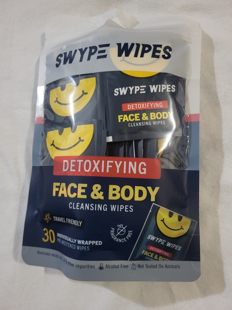 Swipe wipes Detoxifying face and body cleansing wipes 30 individually wrapped