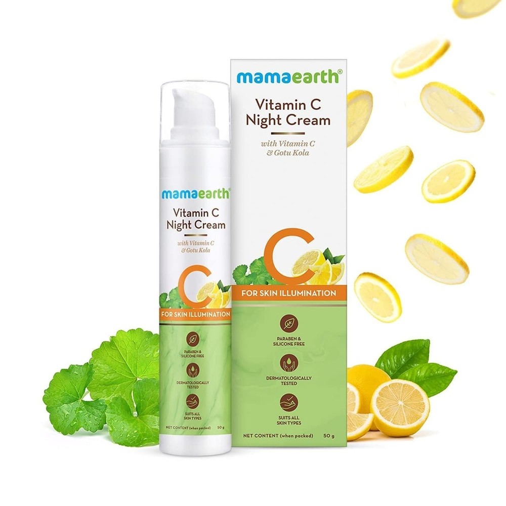 Mamaearth Vitamin C Night Cream 50g With Gotu Kola Daily Moisturizer Free Ship