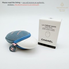 Chanel La Creme Main Hand Cream 50ml Full Size New Box + Bonus Denim Pouch -READ