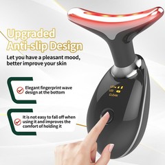 Portable Face Beauty Device, 7 Color Massager Tool Glossy Black