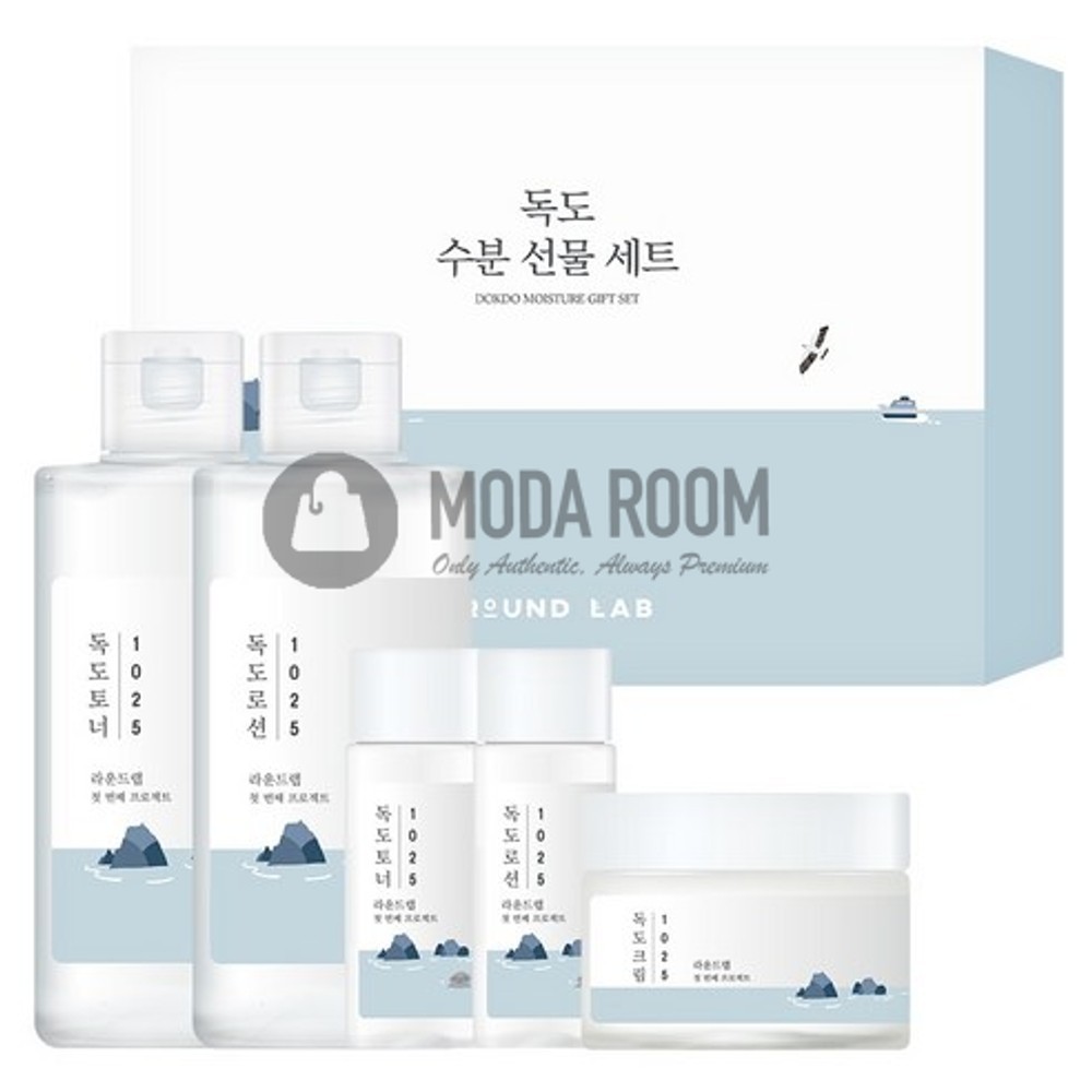 Round Lab 1025 Dokdo Moisture Gift Set 5pc korean Toner Lotion Cream