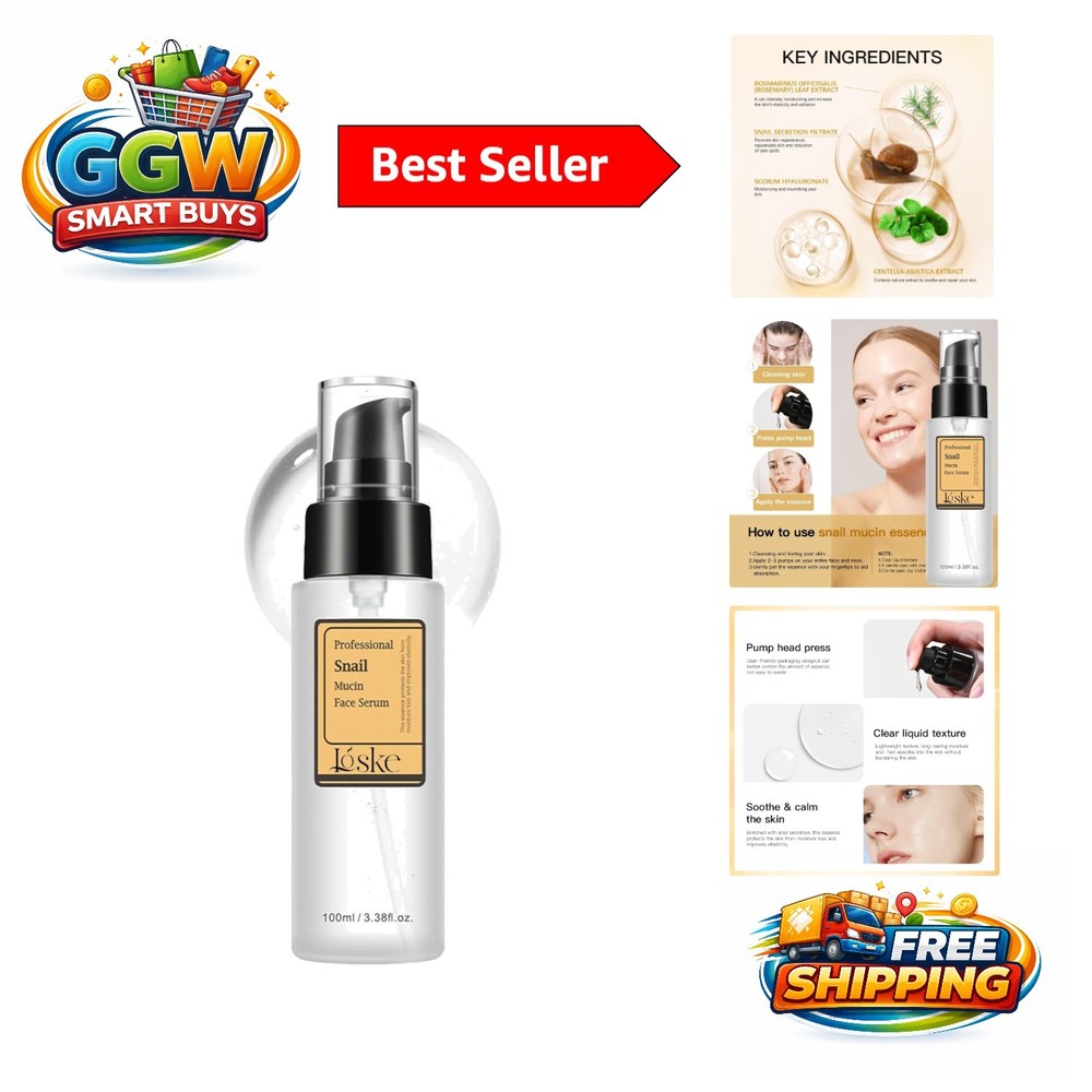 Luxurious Snail Mucin Serum – Ultimate Hydration for All Skin Types – 3.38 Fl Oz