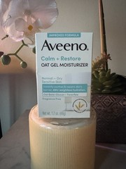 Aveeno Calm Restore Oat Gel Moisturizer Sensitive Skin Fragrance Free 1.7oz