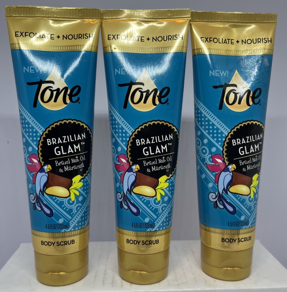 Lot of 3 NEW Tone Brazilian Glam Body Scrub, 4.5 Fl Oz + Free Shipping