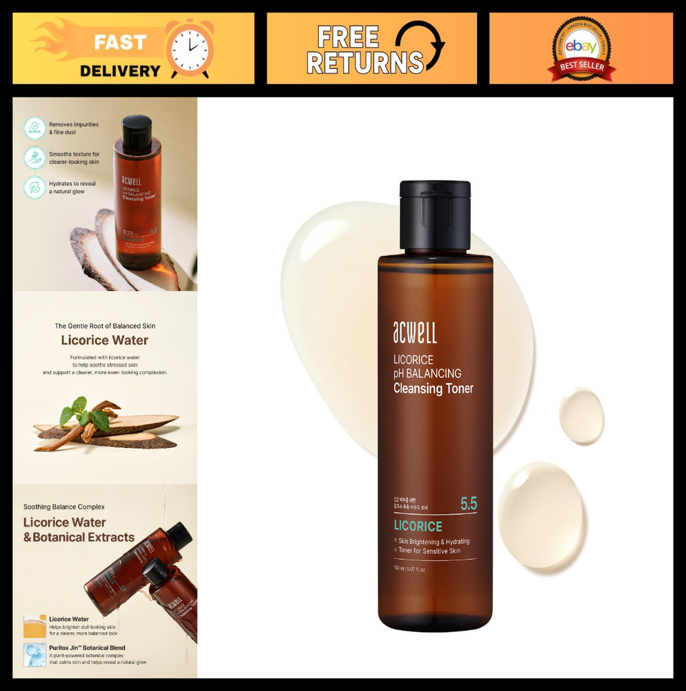 Hydrating Licorice pH 5.5 Cleansing Toner – Alcohol-Free Korean Skin Care, 5.07