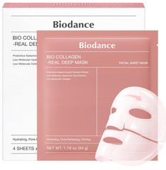 BIODANCE Bio-Collagen Real Deep Mask, Hydrogel Face Masks, 1.19 oz Ea, 4 PACK