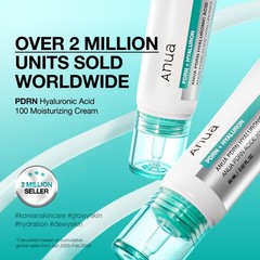 Anua PDRN Hyaluronic Acid 100 Moisturizing Cream, Lightweight, EXP:01/29