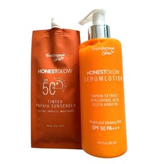 HonestGlow Serum Lotion Bright & Glowing Skin SPF 50 PA+++ 250ml & Sunscreen 50g