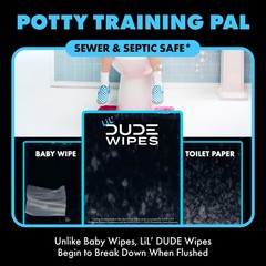 LiL&rsquo; DUDE Flushable Wipes, Extra Large Fragrance Wet Wipes, 252 Count, 6 Pack