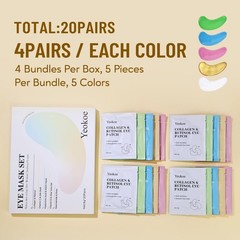 Yeokoe Under Eye Patches for Dark Circles,Eye Mask 20Pairs, Mix5color