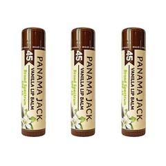 Panama Jack Sunscreen Lip Balm – SPF 45, Broad Spectrum Pack of 3, Vanilla