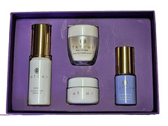 New 4-Piece Tatcha Beauty Essentials Discovery Set – Oil, Powder, Serum, & Cream