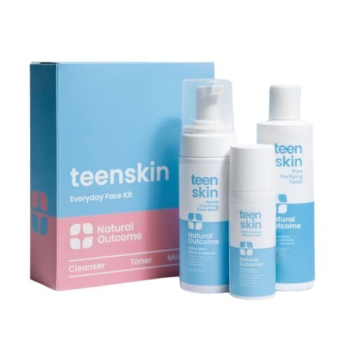 Natural Outcome Teenskin Everyday Face Kit 3-Step Skincare Cleanser Toner Set