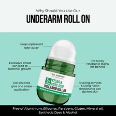 Dr. Sheth&rsquo;s Kesar & Kojic Underarm ROLL-ON|6% Actives-AHA,Kojic Acid & Niacinami