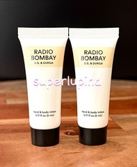 2x D.S. & Durga RADIO BOMBAY Hand & Body Lotion NEW Deluxe Sample 0.17 oz/ 5 ml