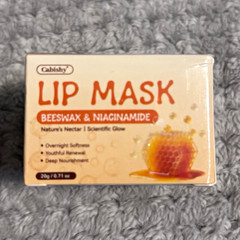 Cabishy Lip Mask 0.71 oz, Beeswax & Niacinamide, Deep Nourishment Clear