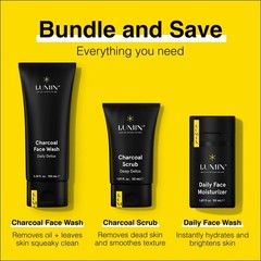 Men&rsquo;s Skincare Kit – Charcoal Face Wash, Scrub & Moisturizer – 2 Month Supply