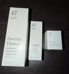 47 Skin Silver Chitoderm Cleanser 5 fl oz + Serum + Silver Mask Set